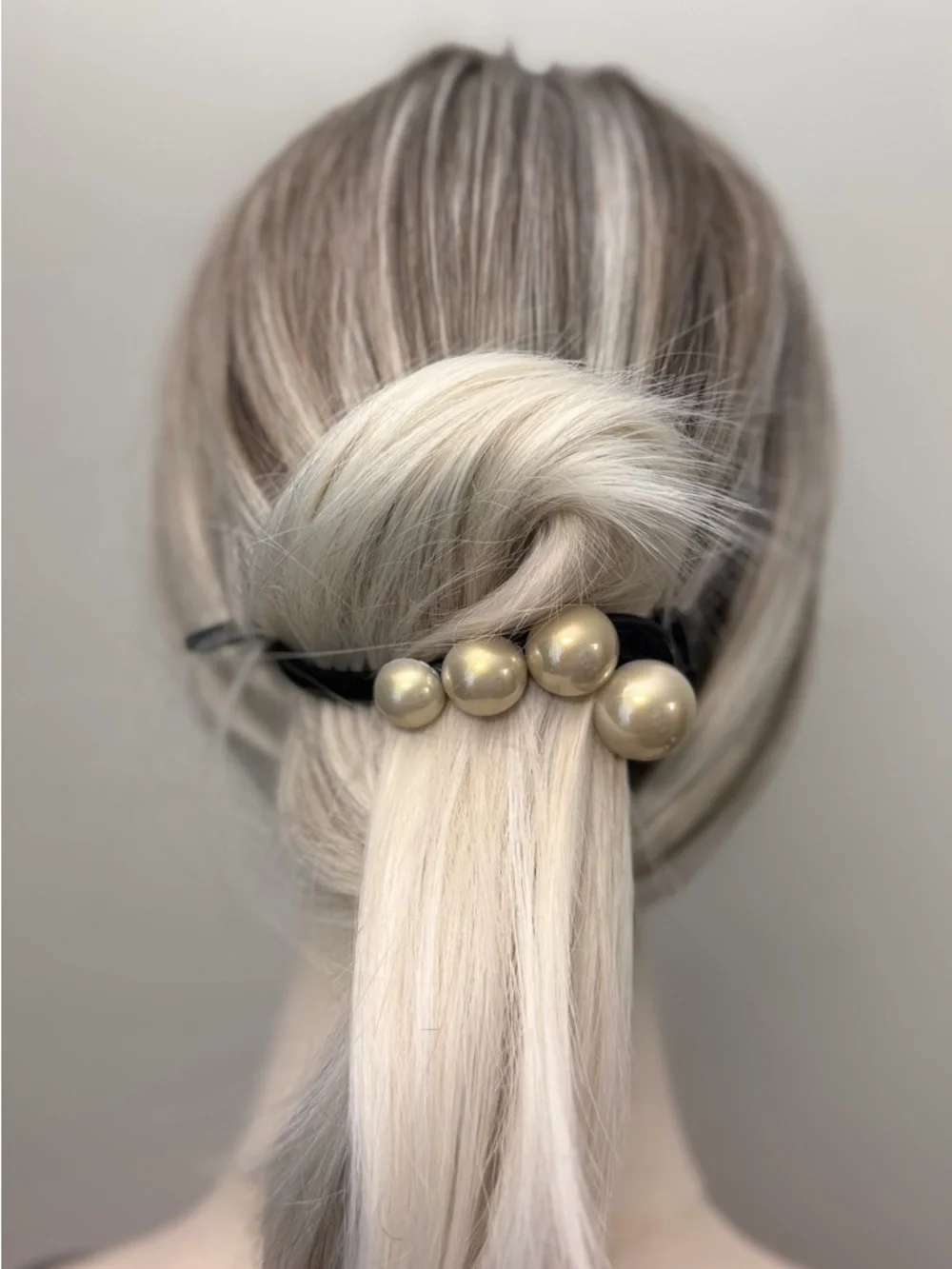 Pearl Hair Clip Barrette Black Gold Pearl Minimalist Hair Accessory Women